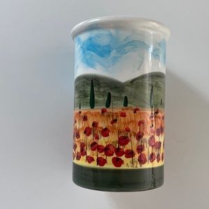 Ceramic Utensil Holder Hand Painted Made in Italy